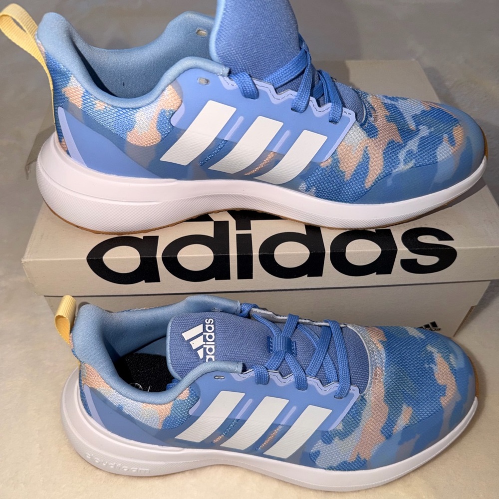 Adidas FortaRun 2.0 Kids Sneakers Blue Camo Size 5